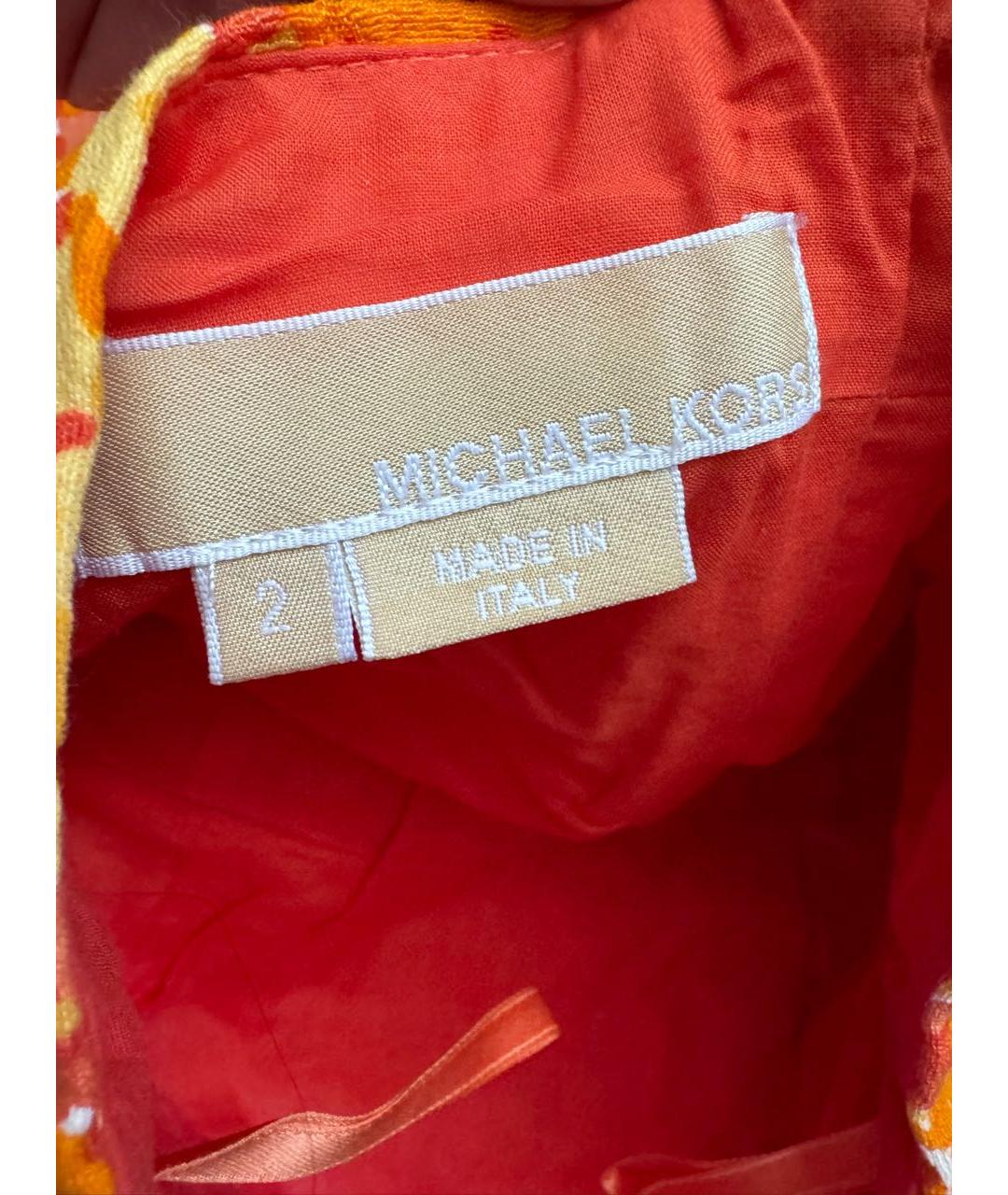 MICHAEL KORS Оранжевое хлопковое платье, фото 3