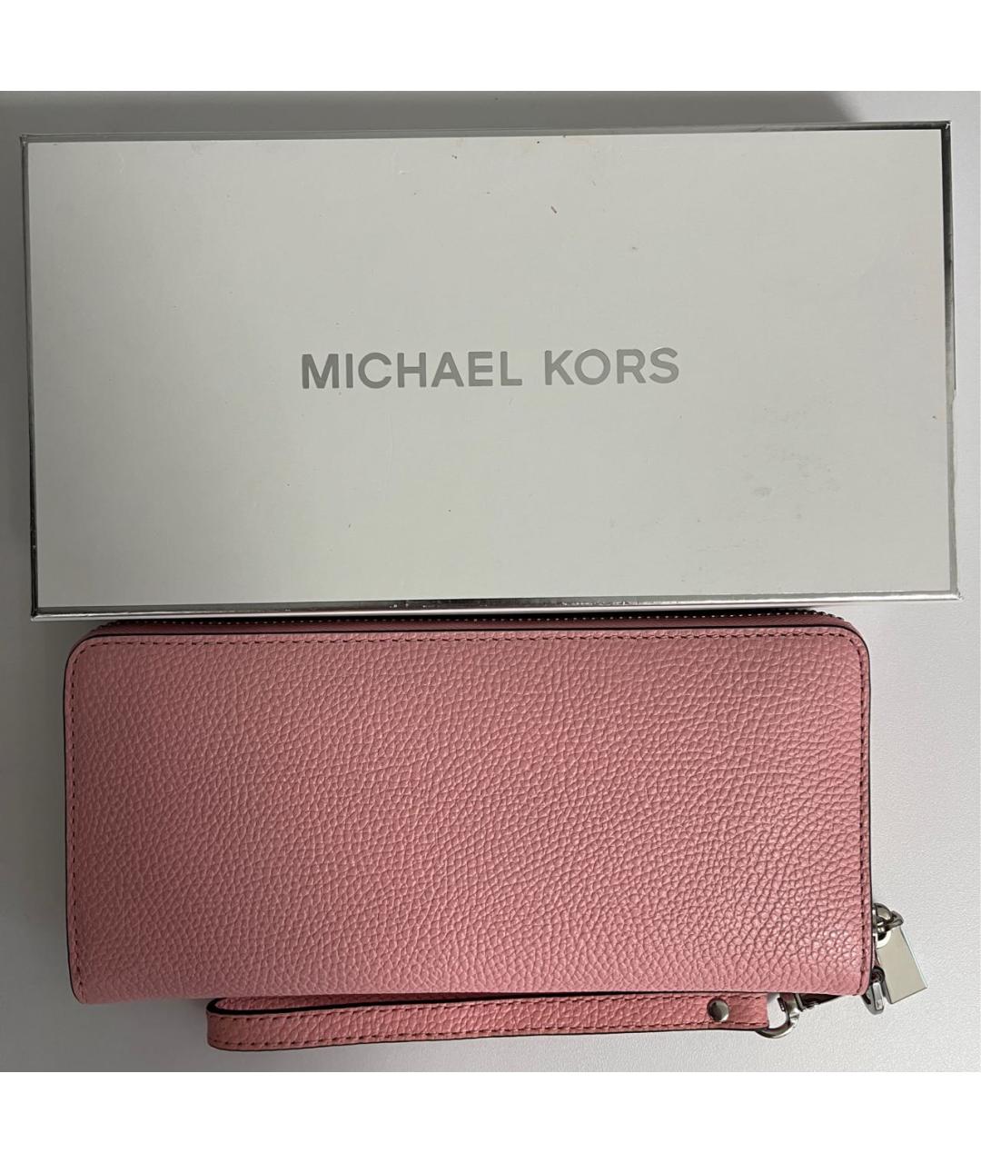 MICHAEL KORS Розовый кожаный кошелек, фото 3