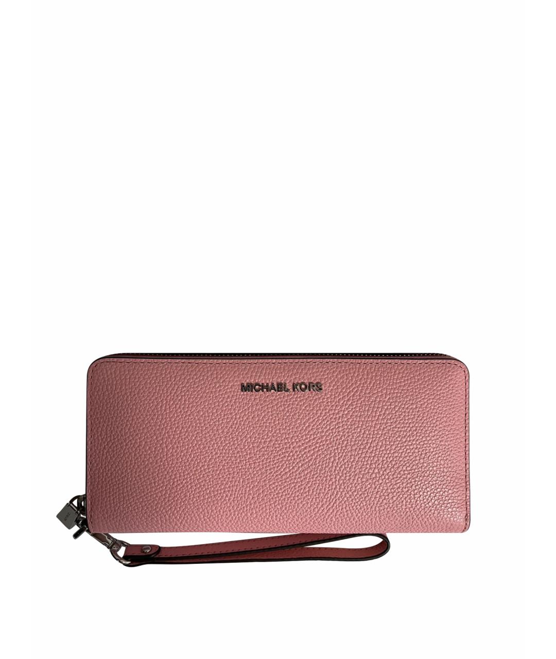 MICHAEL KORS Розовый кожаный кошелек, фото 1