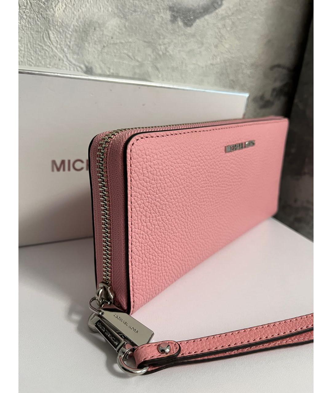 MICHAEL KORS Розовый кожаный кошелек, фото 2