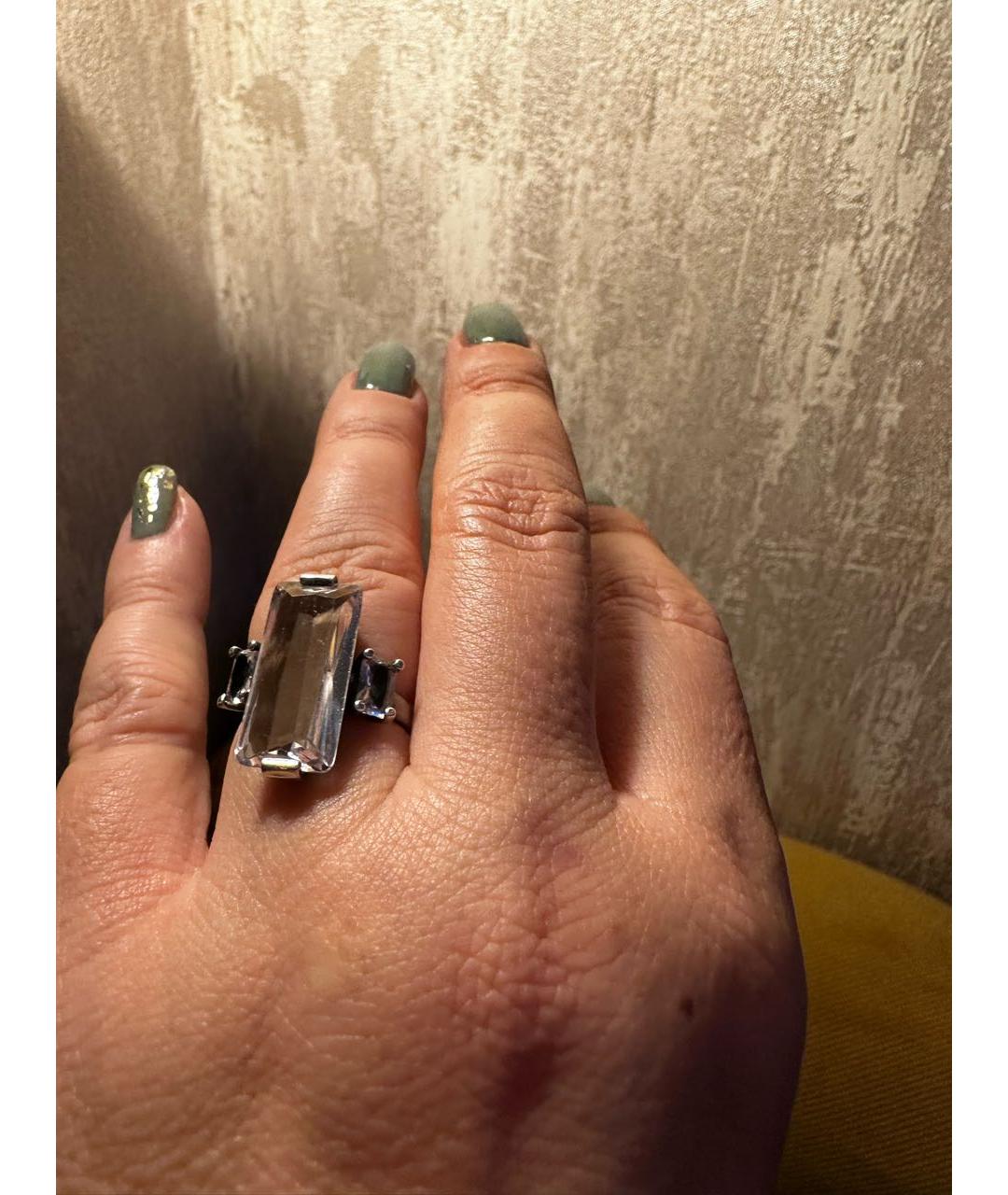 BOTTEGA VENETA Белое серебряное кольцо, фото 4