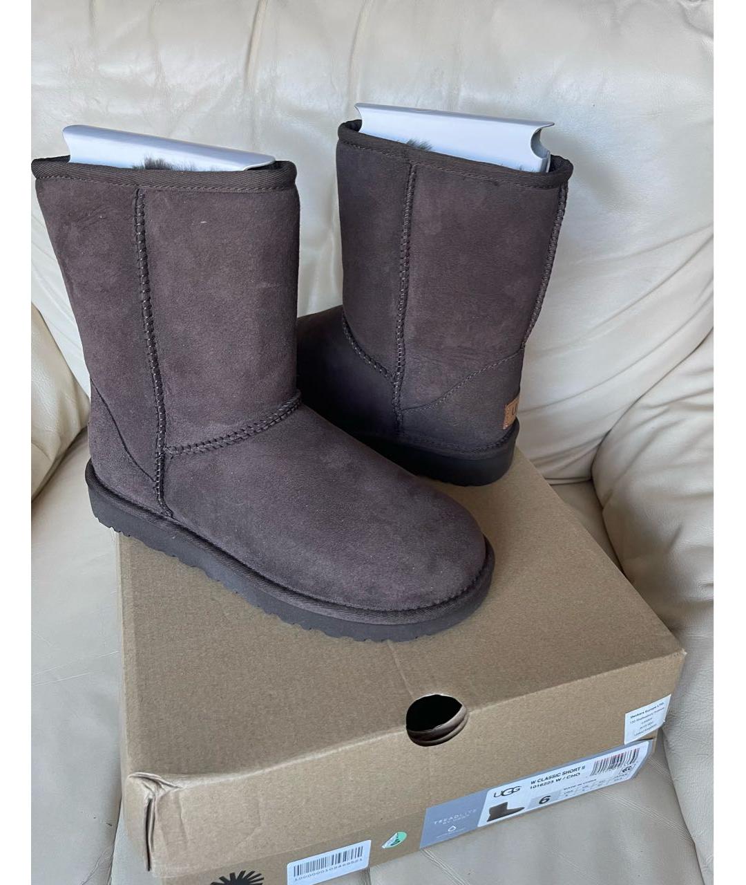 UGG AUSTRALIA Коричневые замшевые полусапоги, фото 2