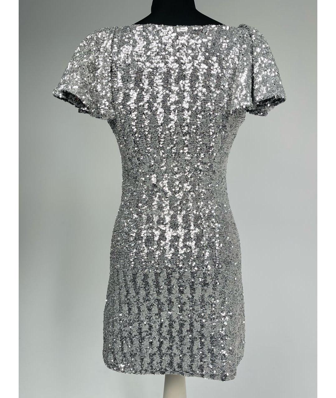 SAINT LAURENT Серебряное полиэстеровое вечернее платье, фото 4