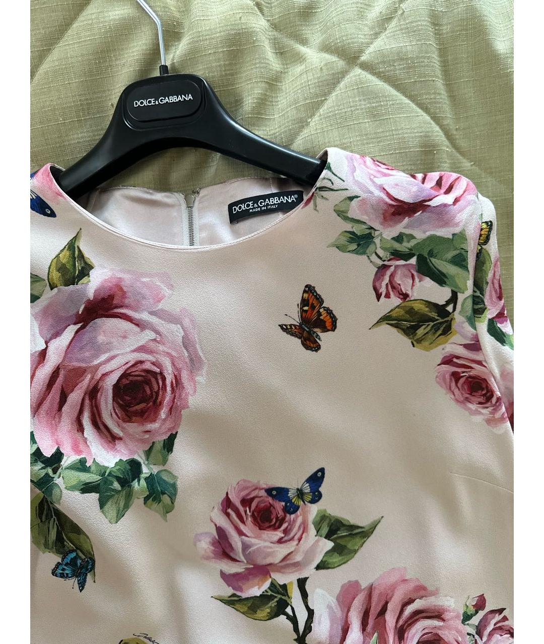 DOLCE&GABBANA Розовое вискозное коктейльное платье, фото 5