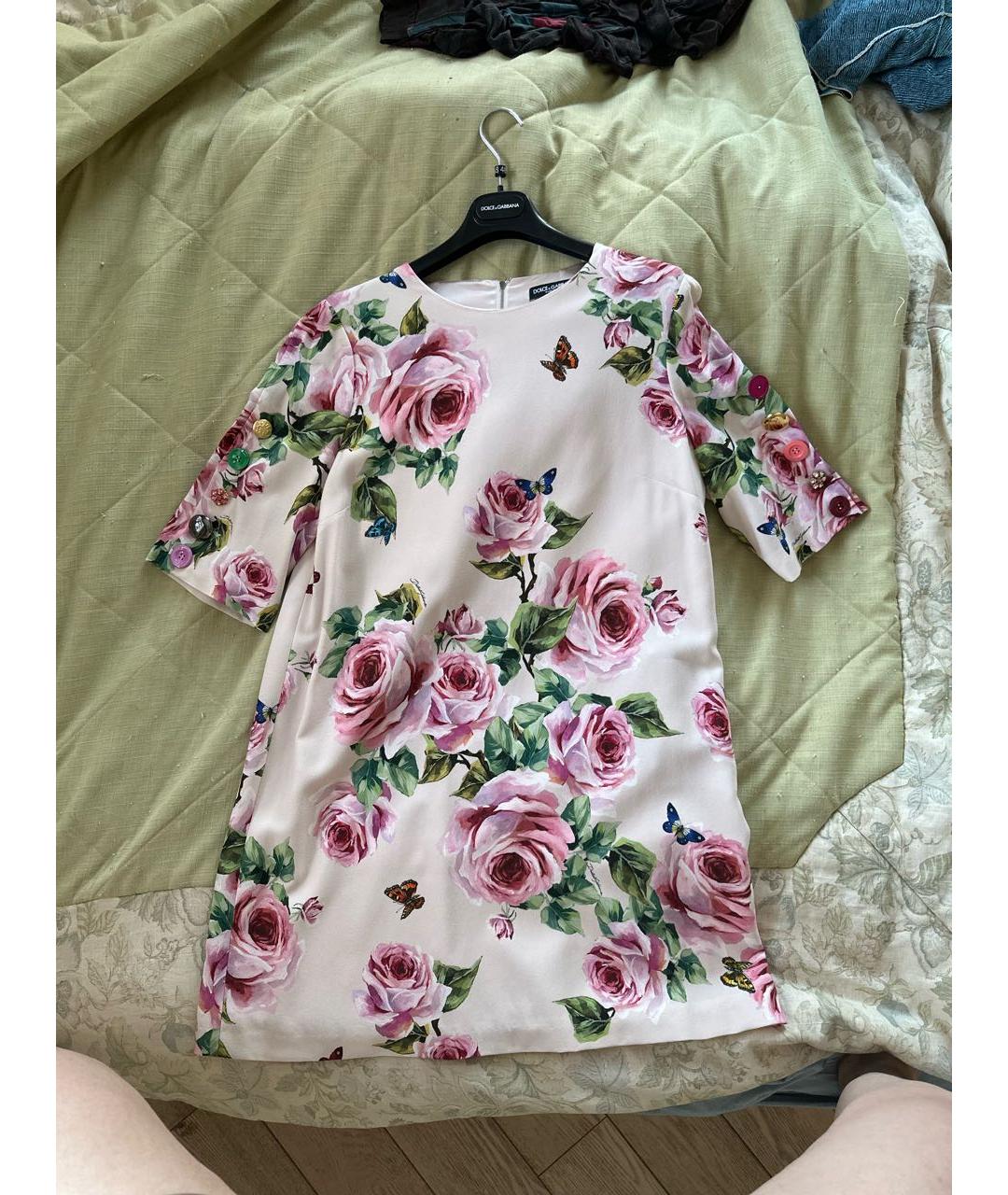 DOLCE&GABBANA Розовое вискозное коктейльное платье, фото 8