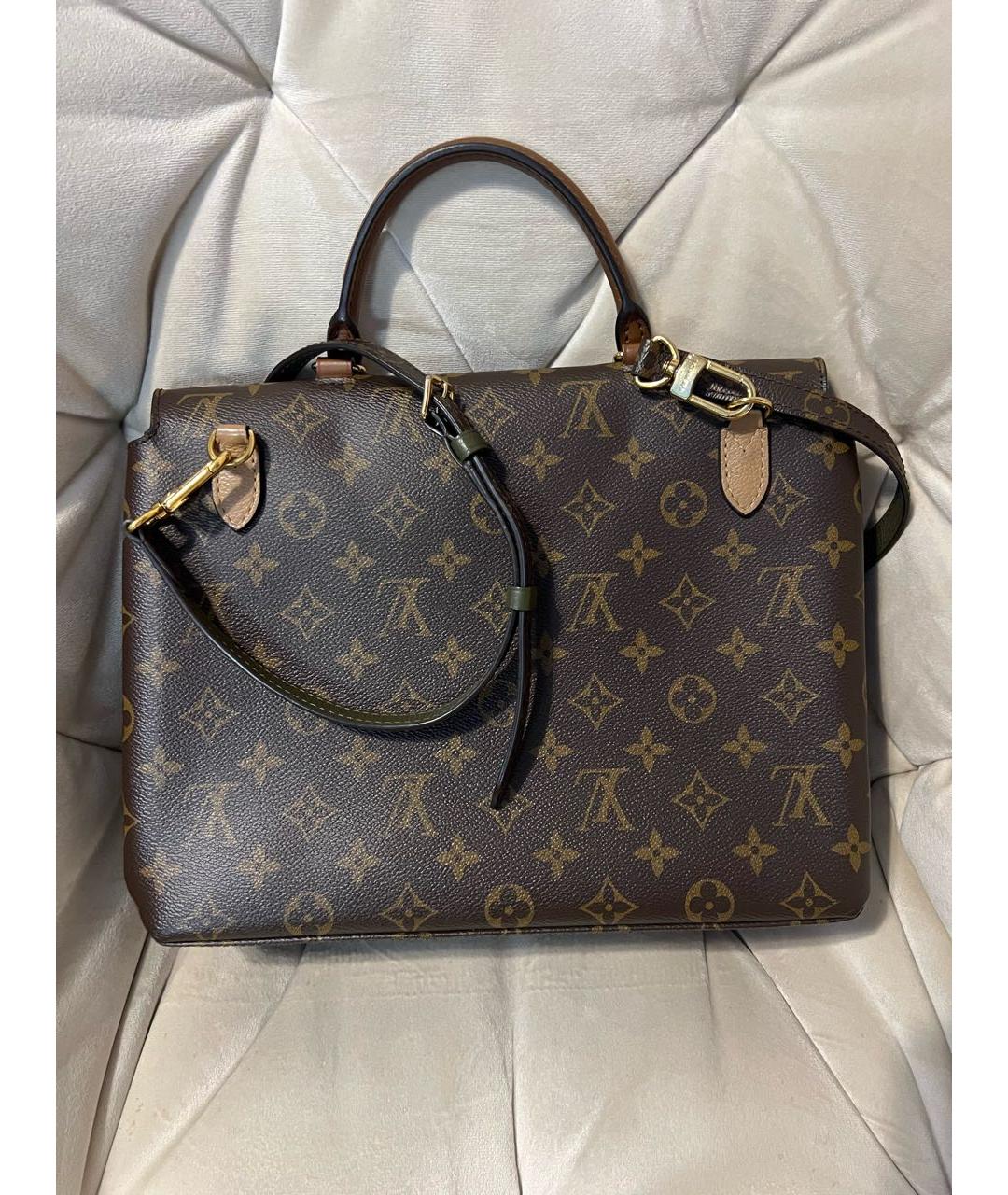 LOUIS VUITTON PRE-OWNED Коричневая кожаная сумка с короткими ручками, фото 3