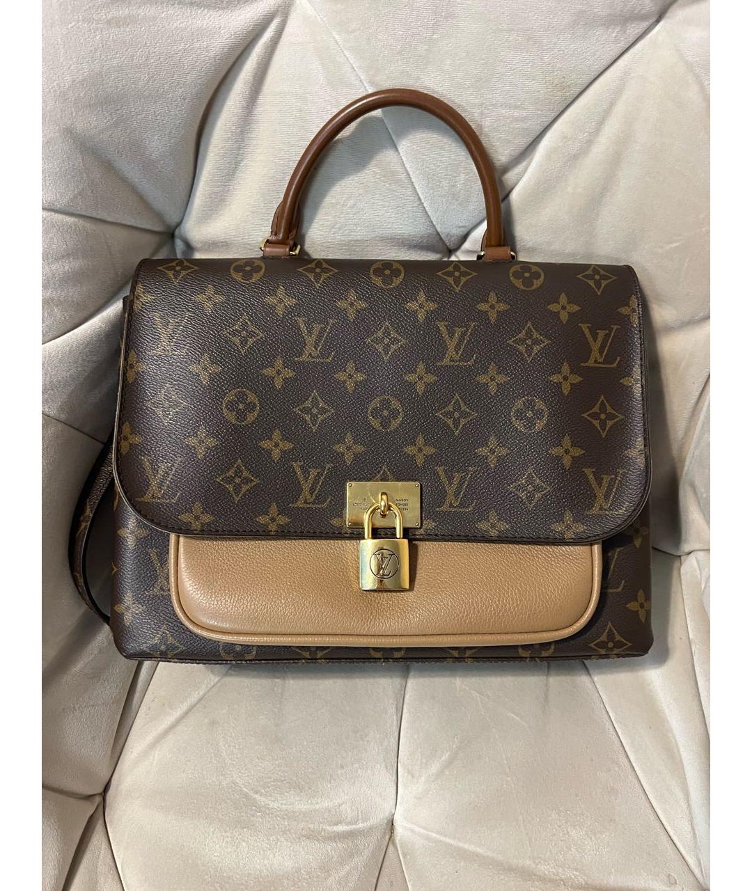 LOUIS VUITTON PRE-OWNED Коричневая кожаная сумка с короткими ручками, фото 9