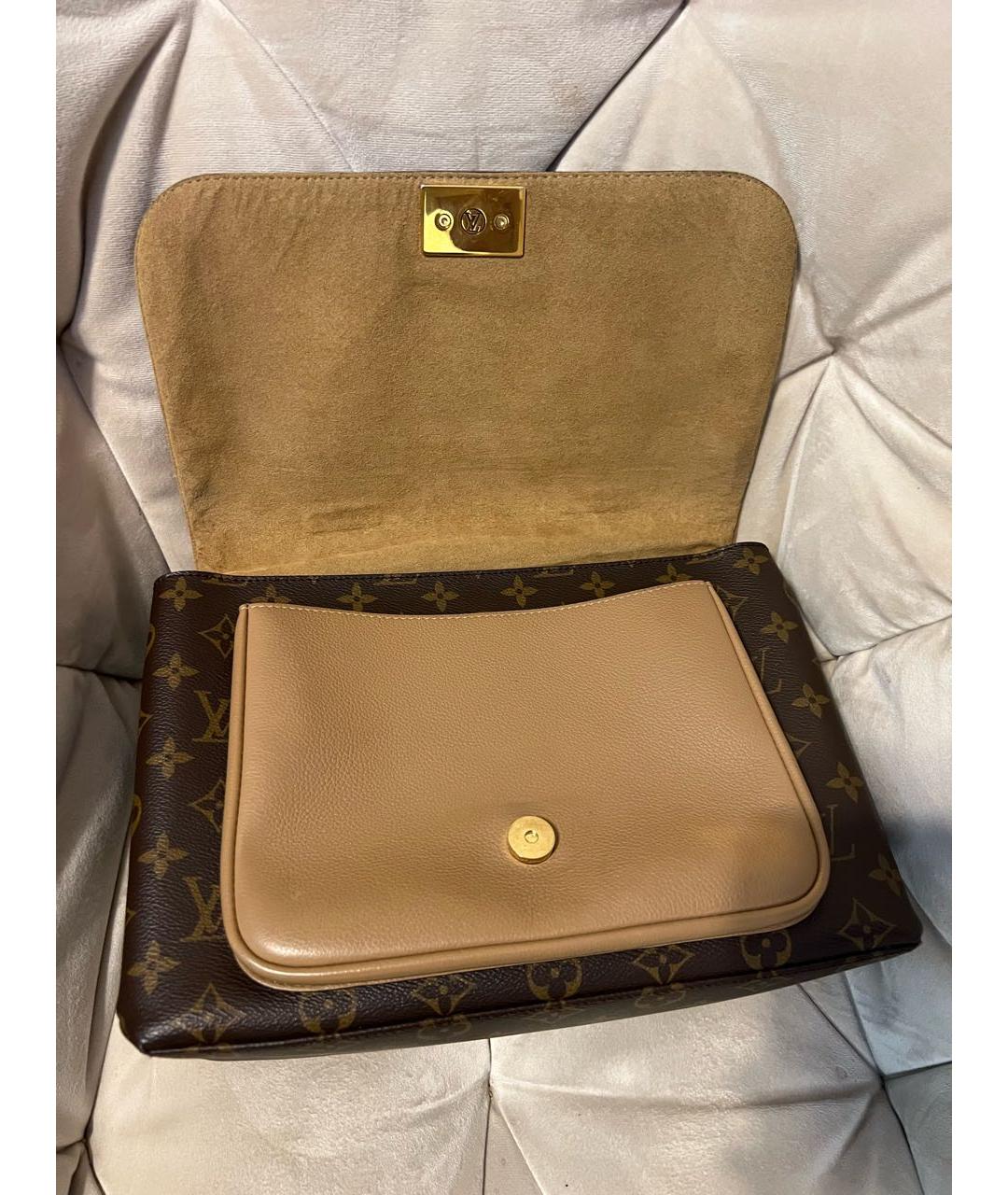 LOUIS VUITTON PRE-OWNED Коричневая кожаная сумка с короткими ручками, фото 4