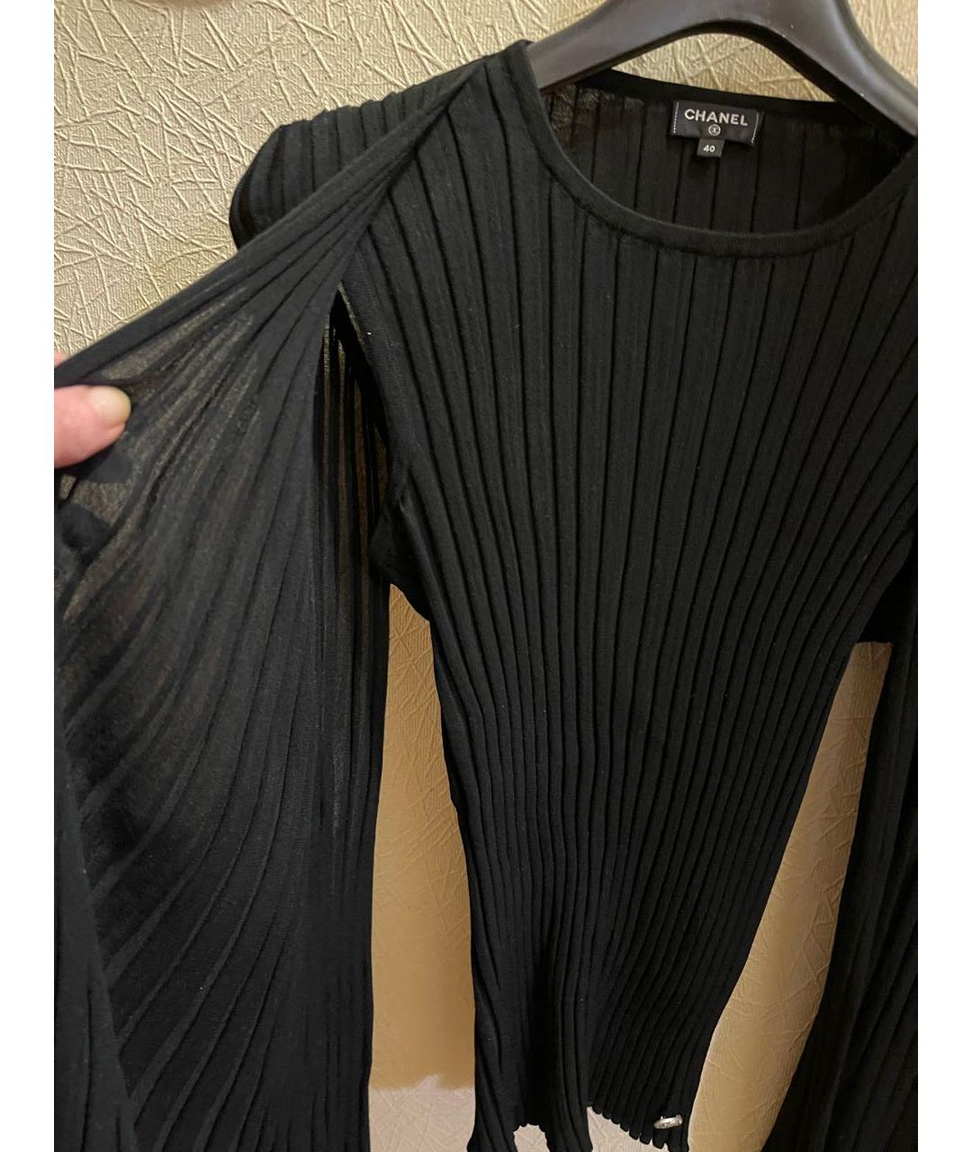 CHANEL PRE-OWNED Черный шерстяной джемпер / свитер, фото 7