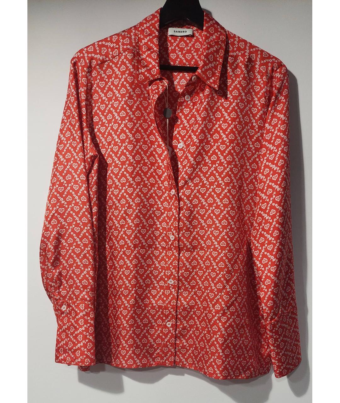 SANDRO Коралловая шелковая блузы, фото 2
