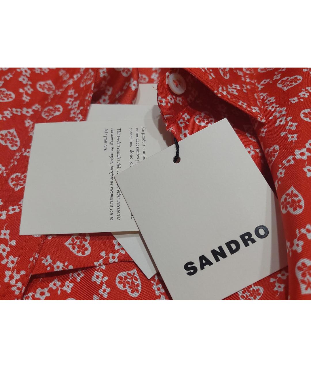 SANDRO Коралловая шелковая блузы, фото 3