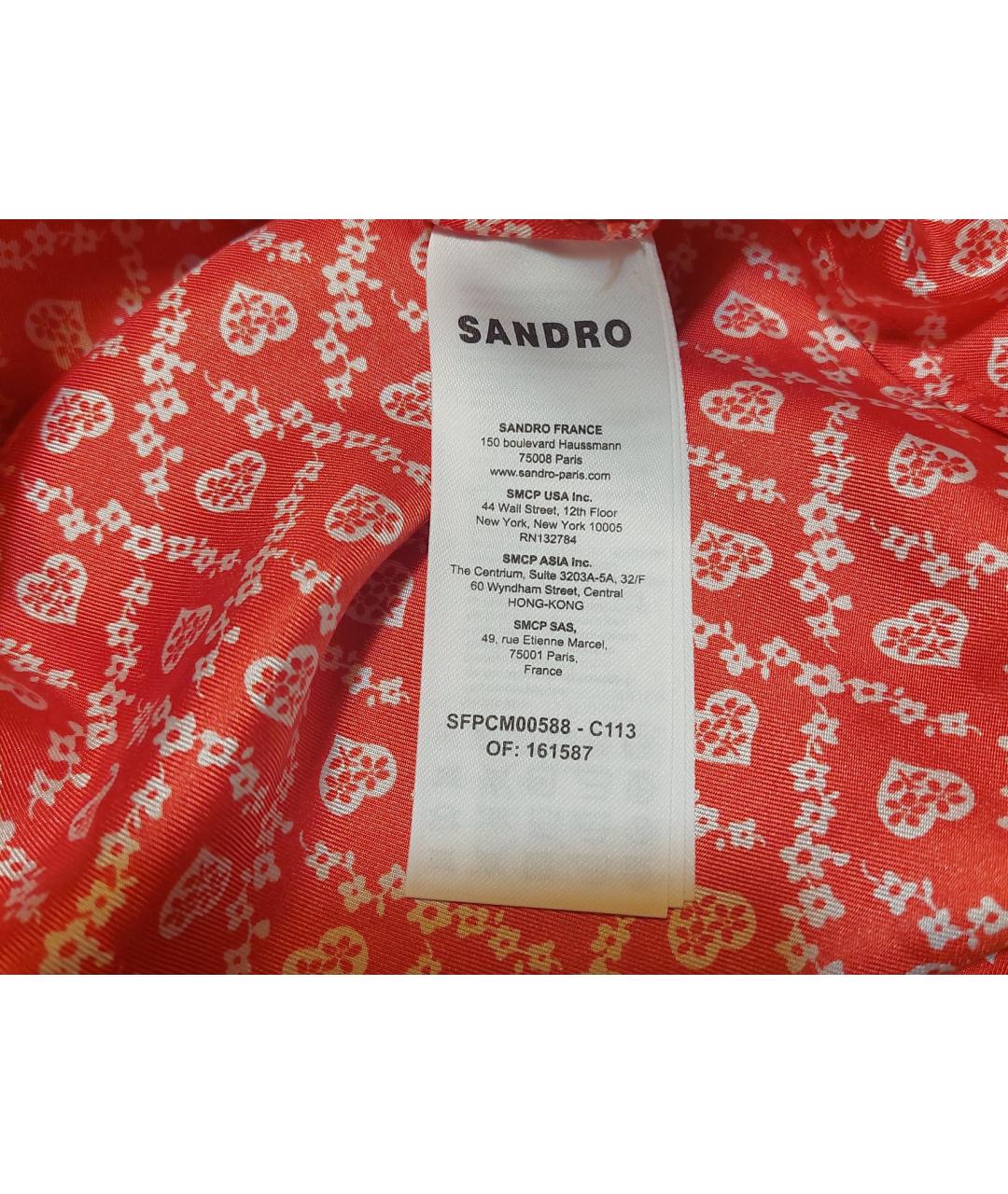SANDRO Коралловая шелковая блузы, фото 4