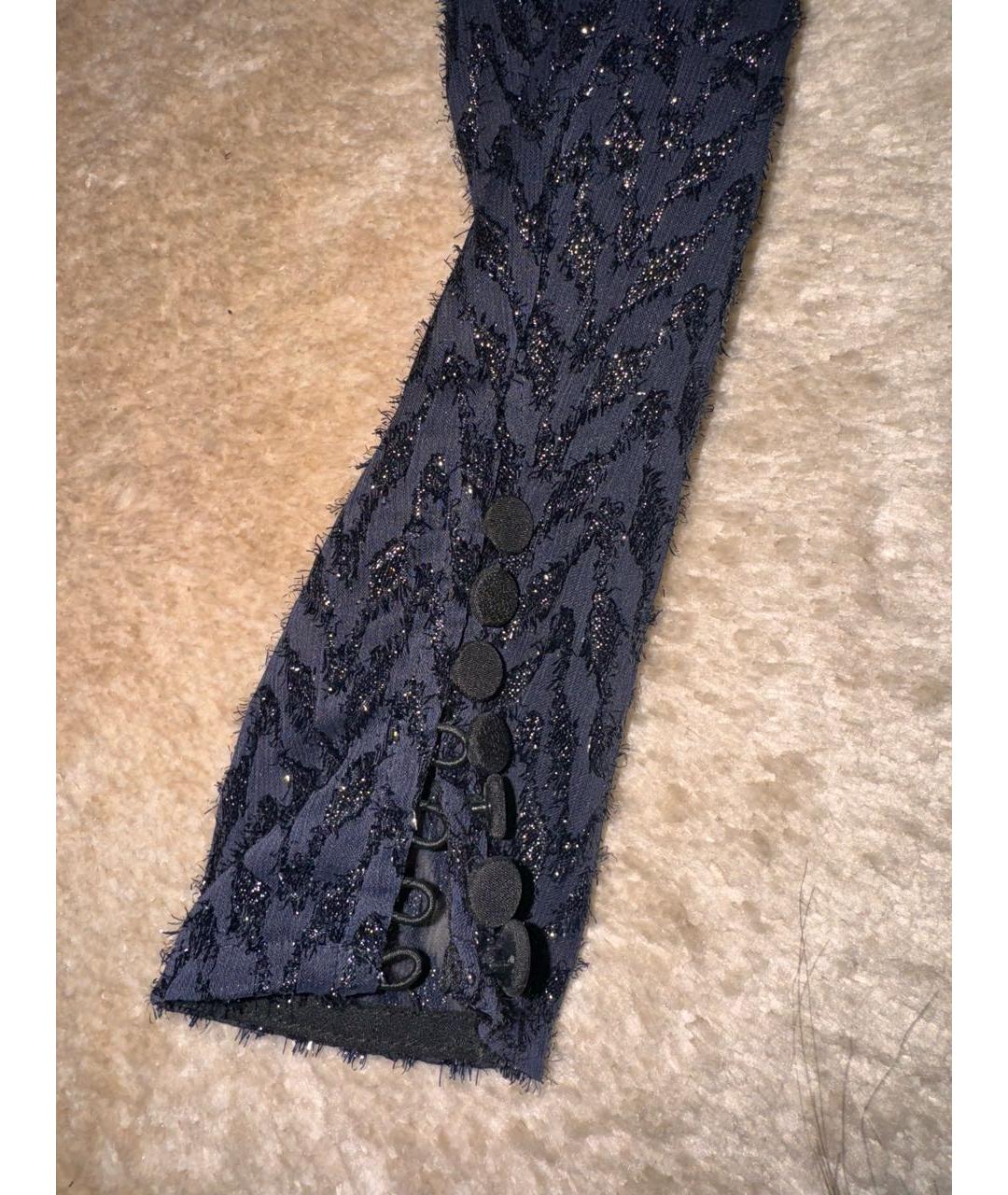 SELF-PORTRAIT Темно-синее вискозное коктейльное платье, фото 4