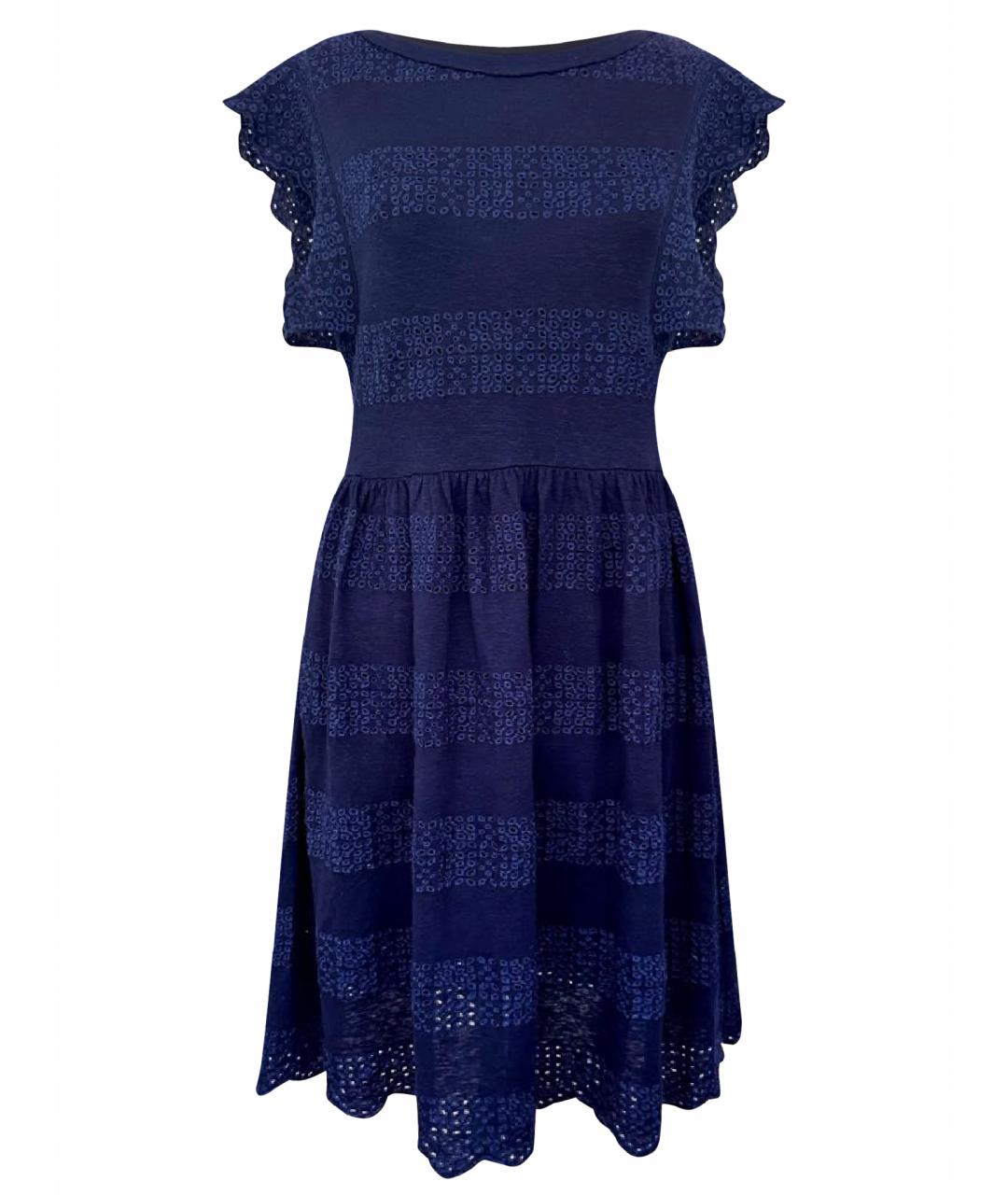 MAX&CO Темно-синее льняное повседневное платье, фото 1