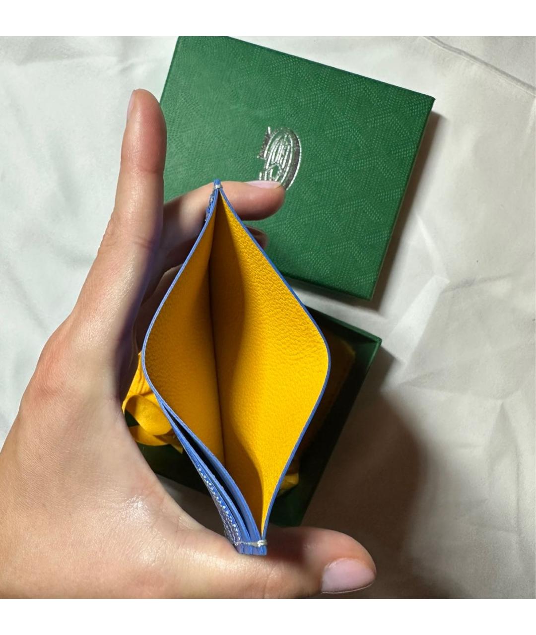 GOYARD Синий кожаный кардхолдер, фото 3