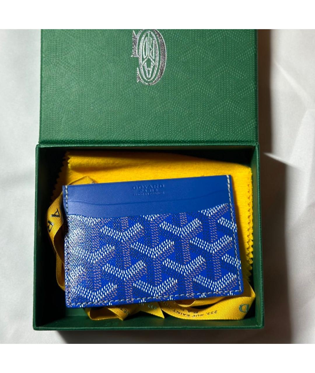 GOYARD Синий кожаный кардхолдер, фото 4