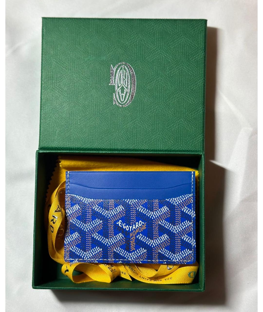 GOYARD Синий кожаный кардхолдер, фото 2
