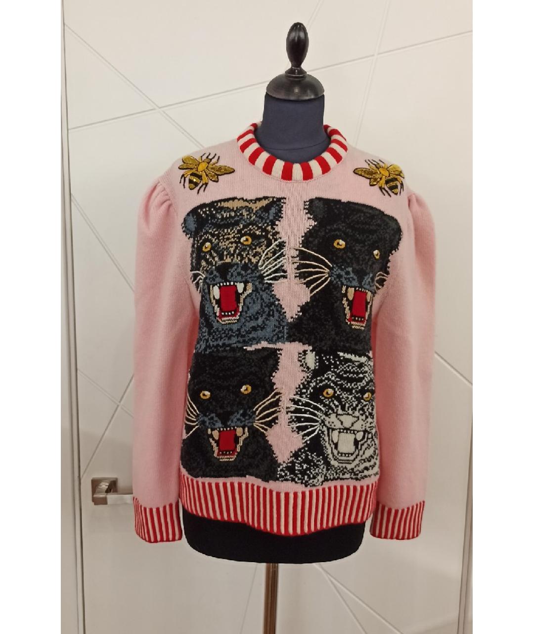 GUCCI Розовый шерстяной джемпер / свитер, фото 9