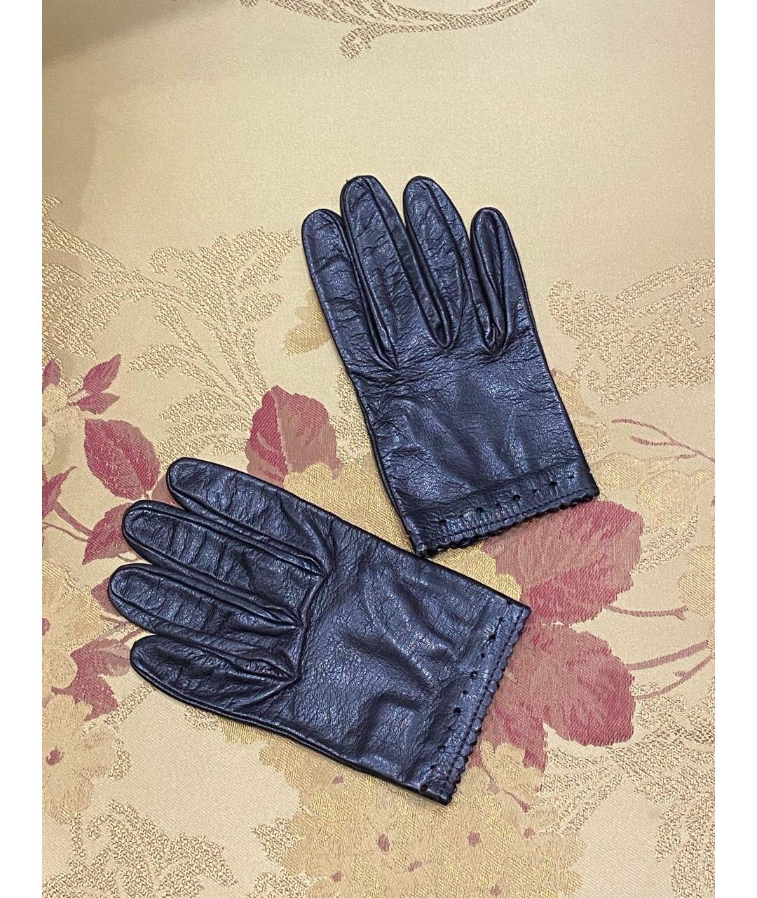COSTUME NATIONAL Черные кожаные перчатки, фото 7