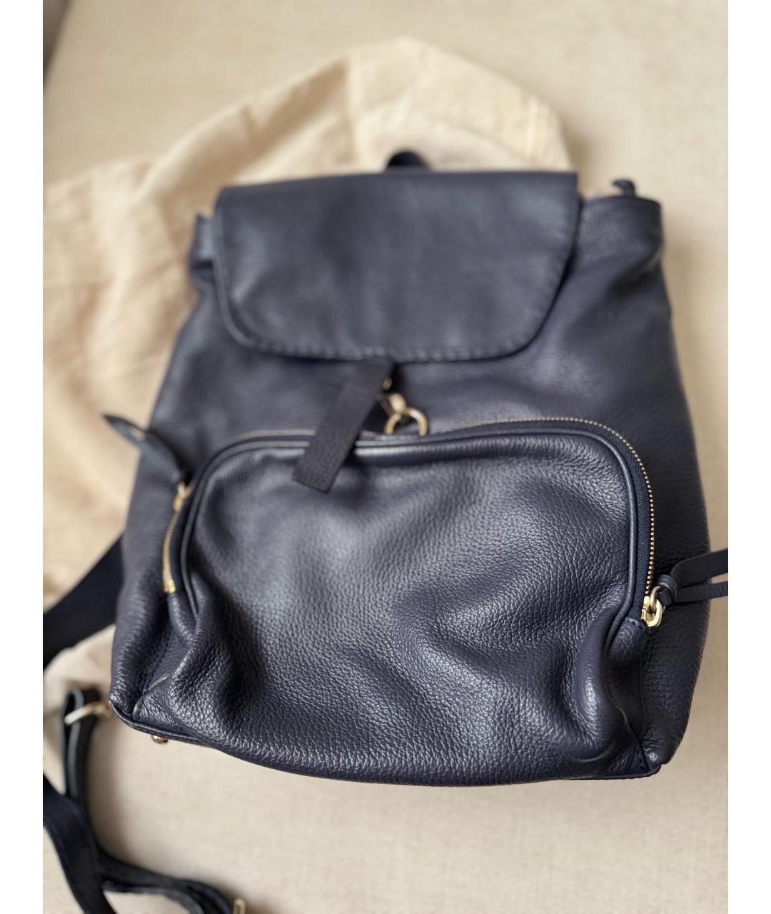 ZANELLATO Темно-синий кожаный рюкзак, фото 9
