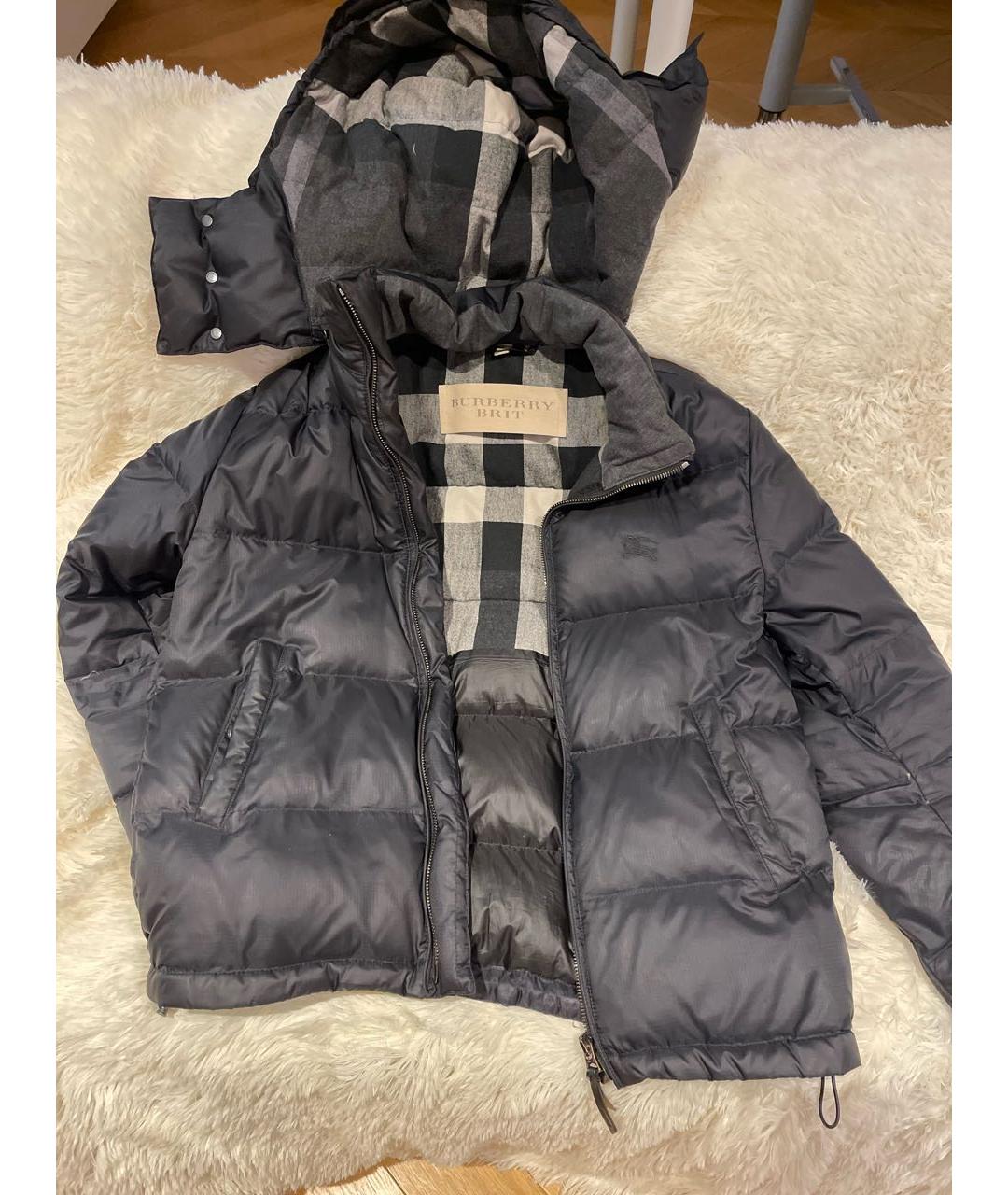 BURBERRY BRIT Черный полиамидовый пуховик, фото 3