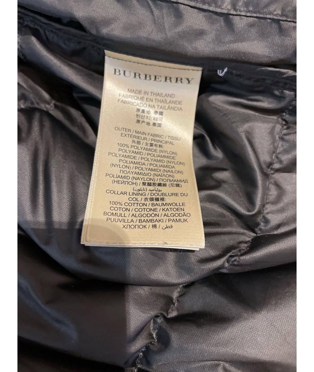 BURBERRY BRIT Черный полиамидовый пуховик, фото 6