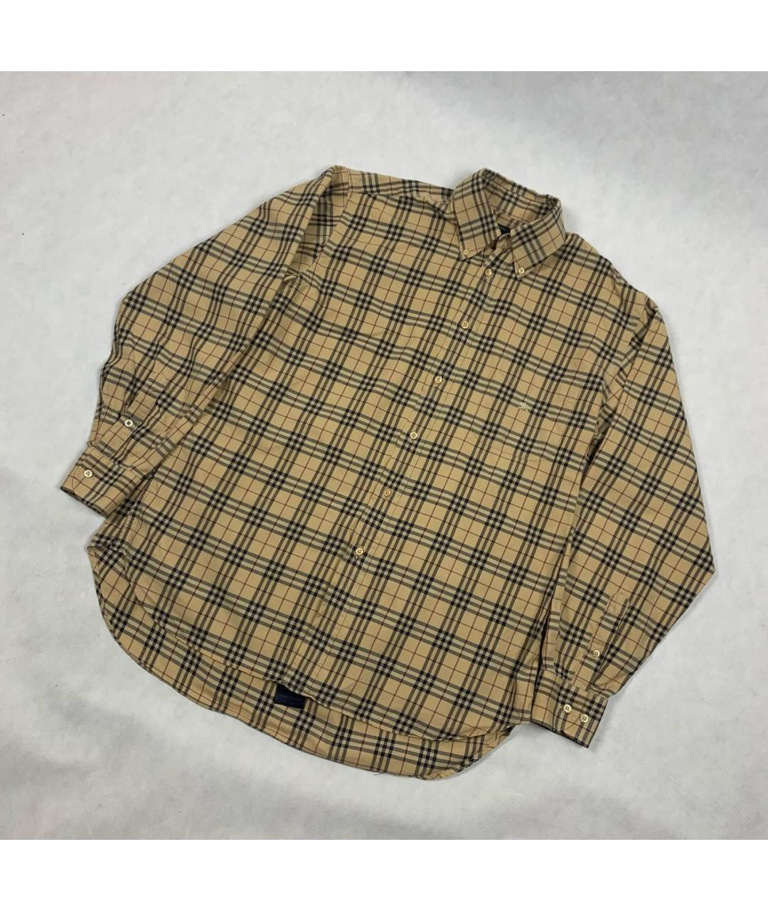 BURBERRY Бежевая хлопковая кэжуал рубашка, фото 5