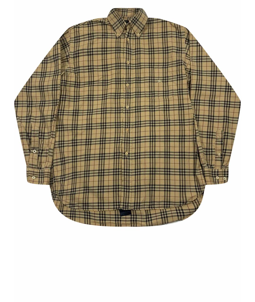 BURBERRY Бежевая хлопковая кэжуал рубашка, фото 1