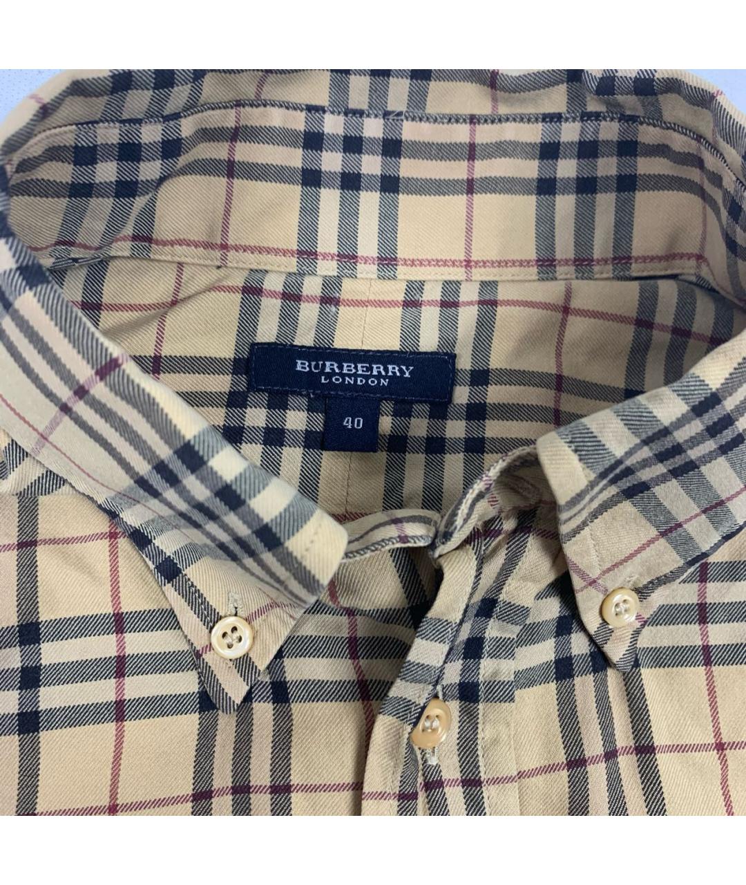 BURBERRY Бежевая хлопковая кэжуал рубашка, фото 3