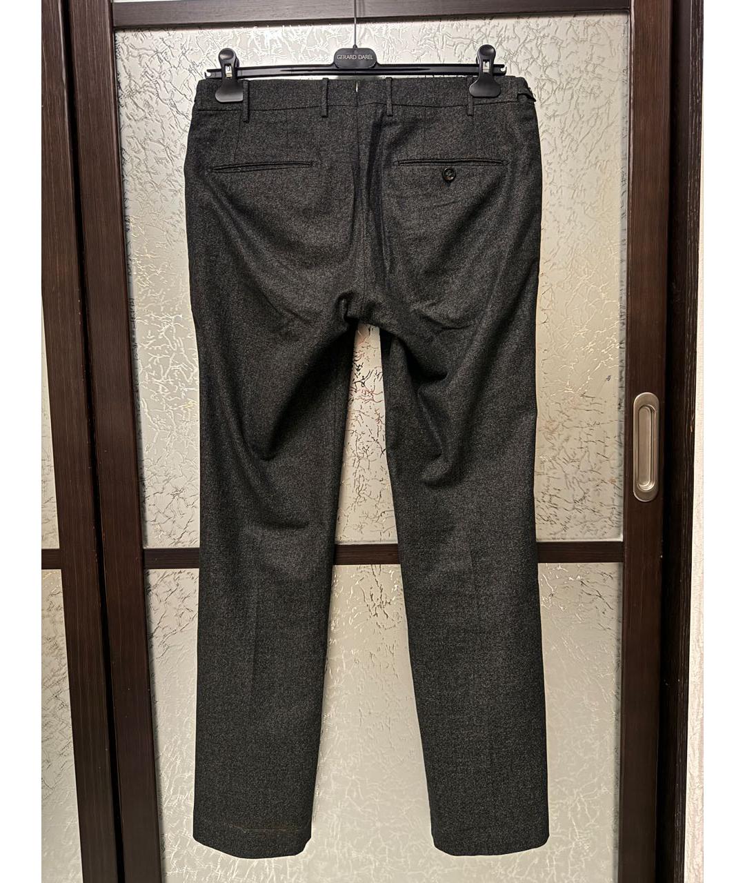 BERWICH Антрацитовые шерстяные классические брюки, фото 3