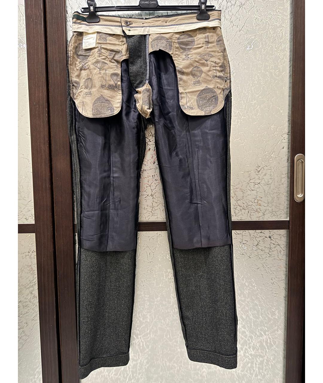 BERWICH Антрацитовые шерстяные классические брюки, фото 4