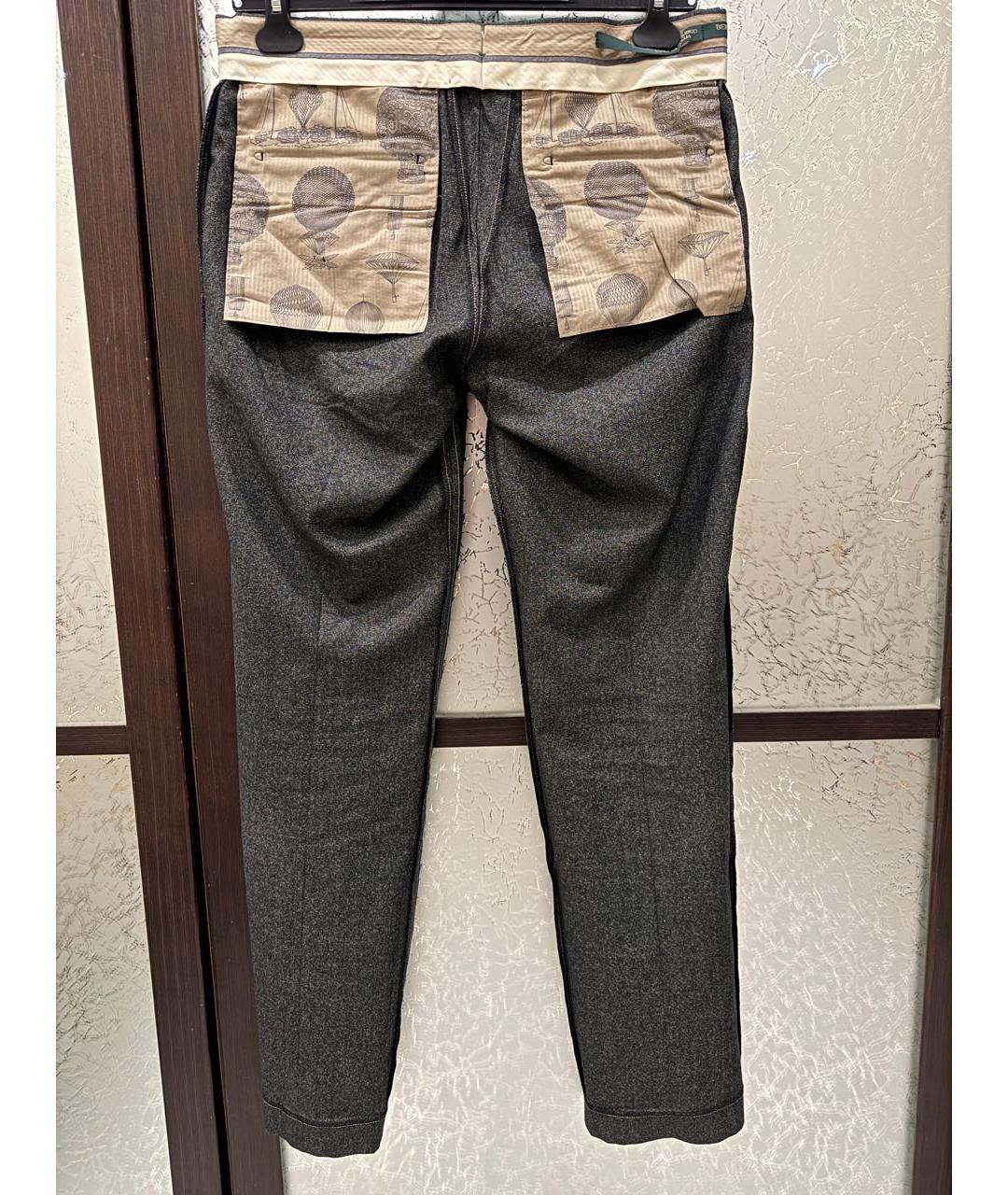 BERWICH Антрацитовые шерстяные классические брюки, фото 5
