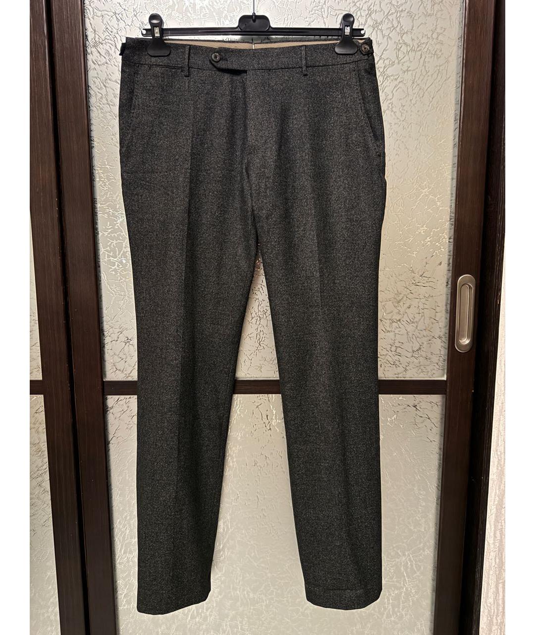 BERWICH Антрацитовые шерстяные классические брюки, фото 2
