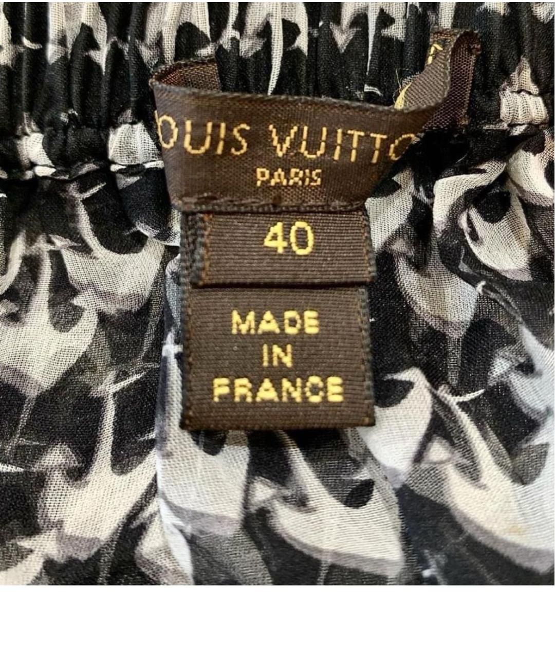 LOUIS VUITTON Черное шифоновое парео, фото 4