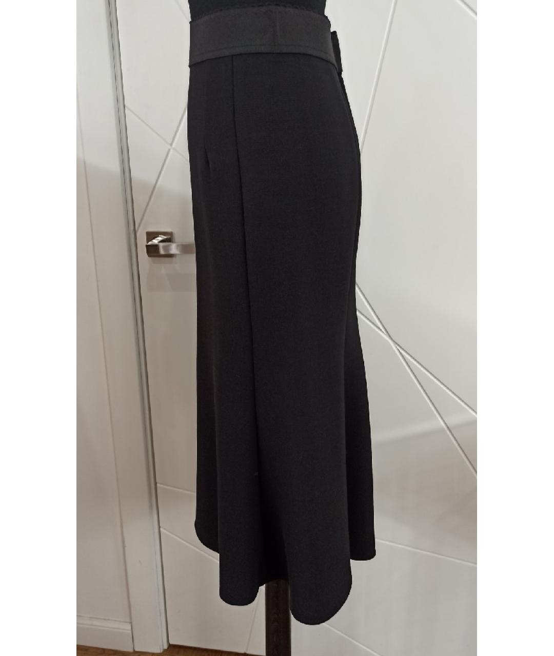 DOLCE&GABBANA Черная шерстяная юбка миди, фото 2