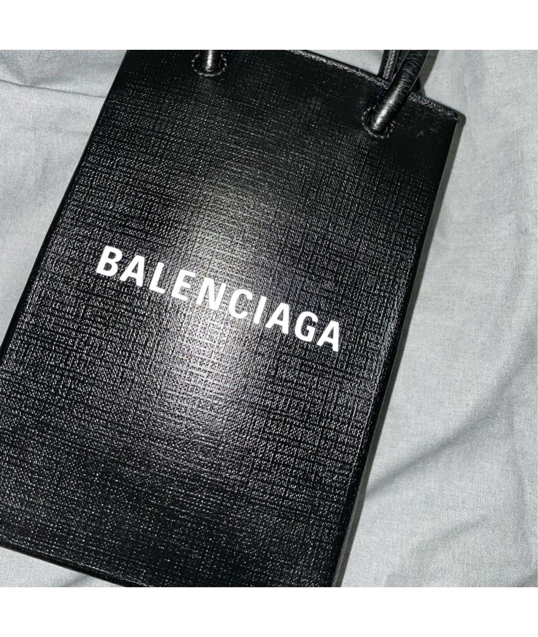 BALENCIAGA Черная кожаная сумка через плечо, фото 5