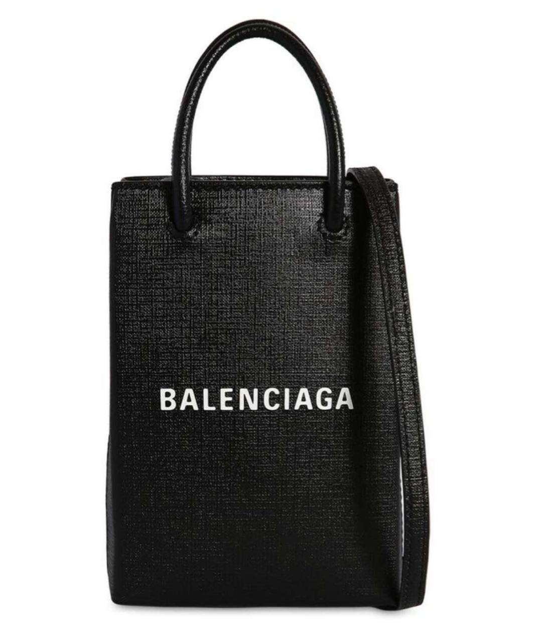 BALENCIAGA Черная кожаная сумка через плечо, фото 6