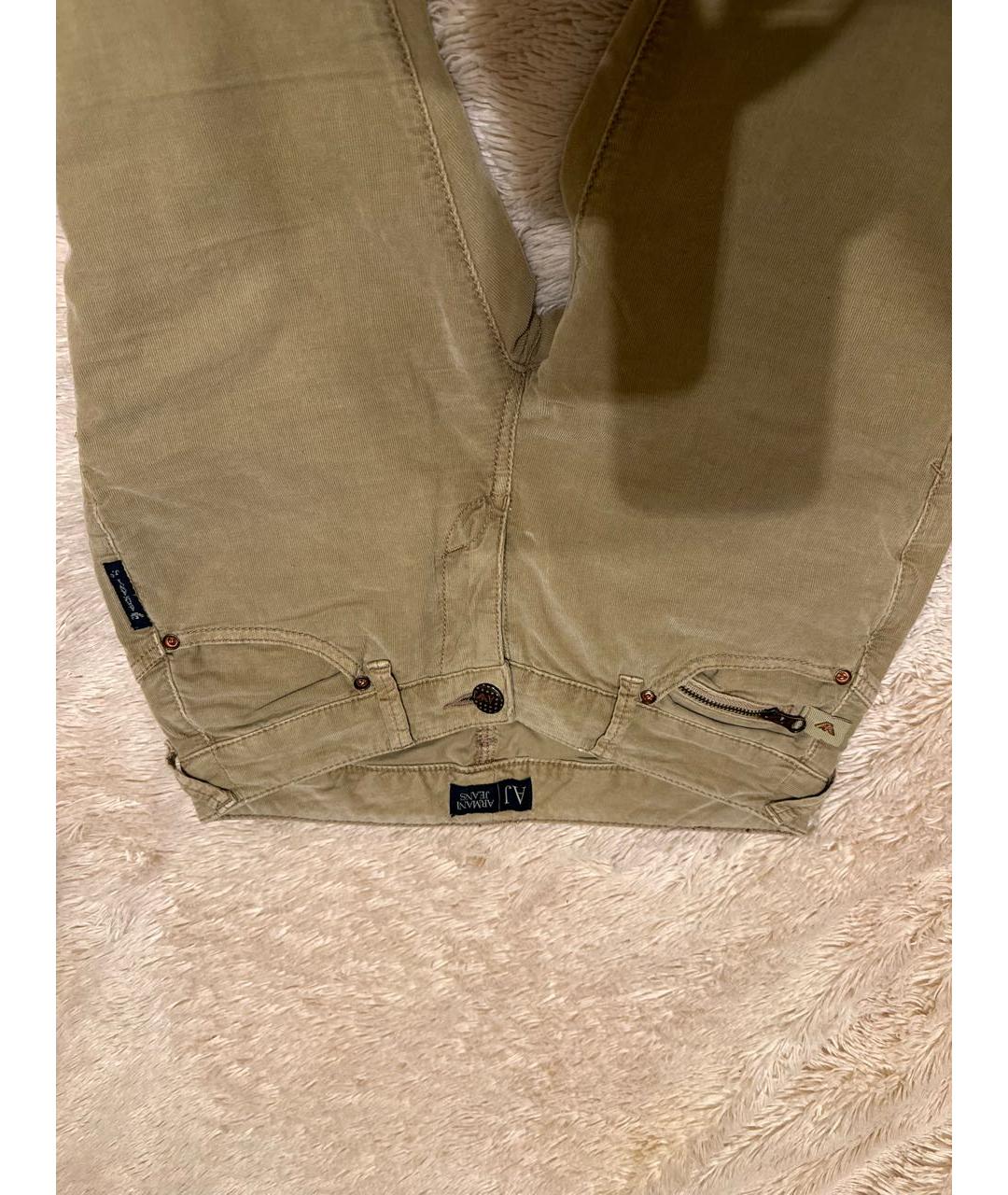 ARMANI JEANS Бежевые хлопко-эластановые джинсы слим, фото 3