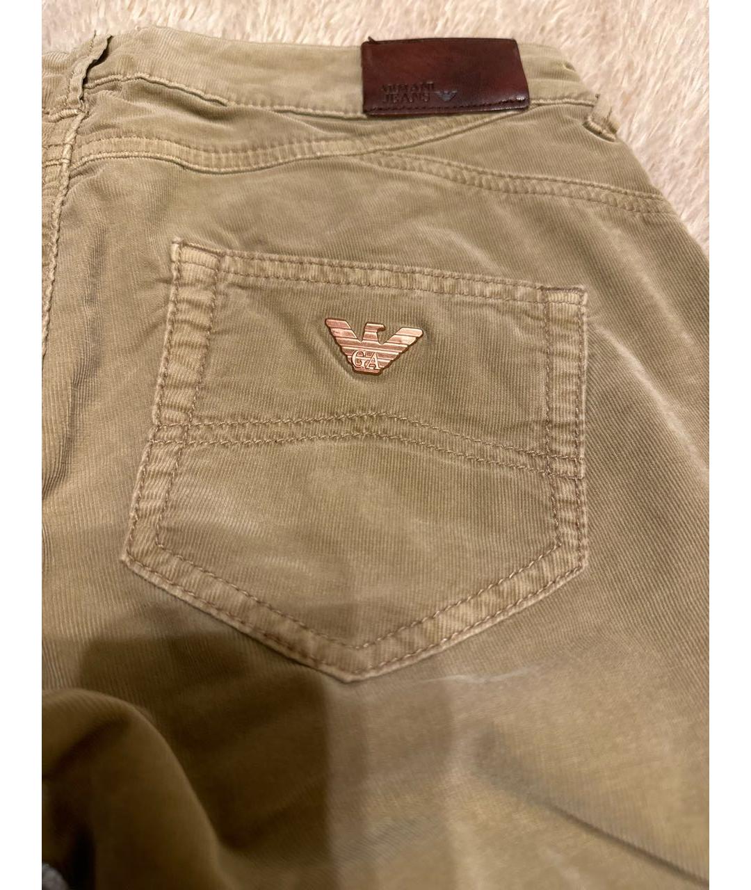 ARMANI JEANS Бежевые хлопко-эластановые джинсы слим, фото 5