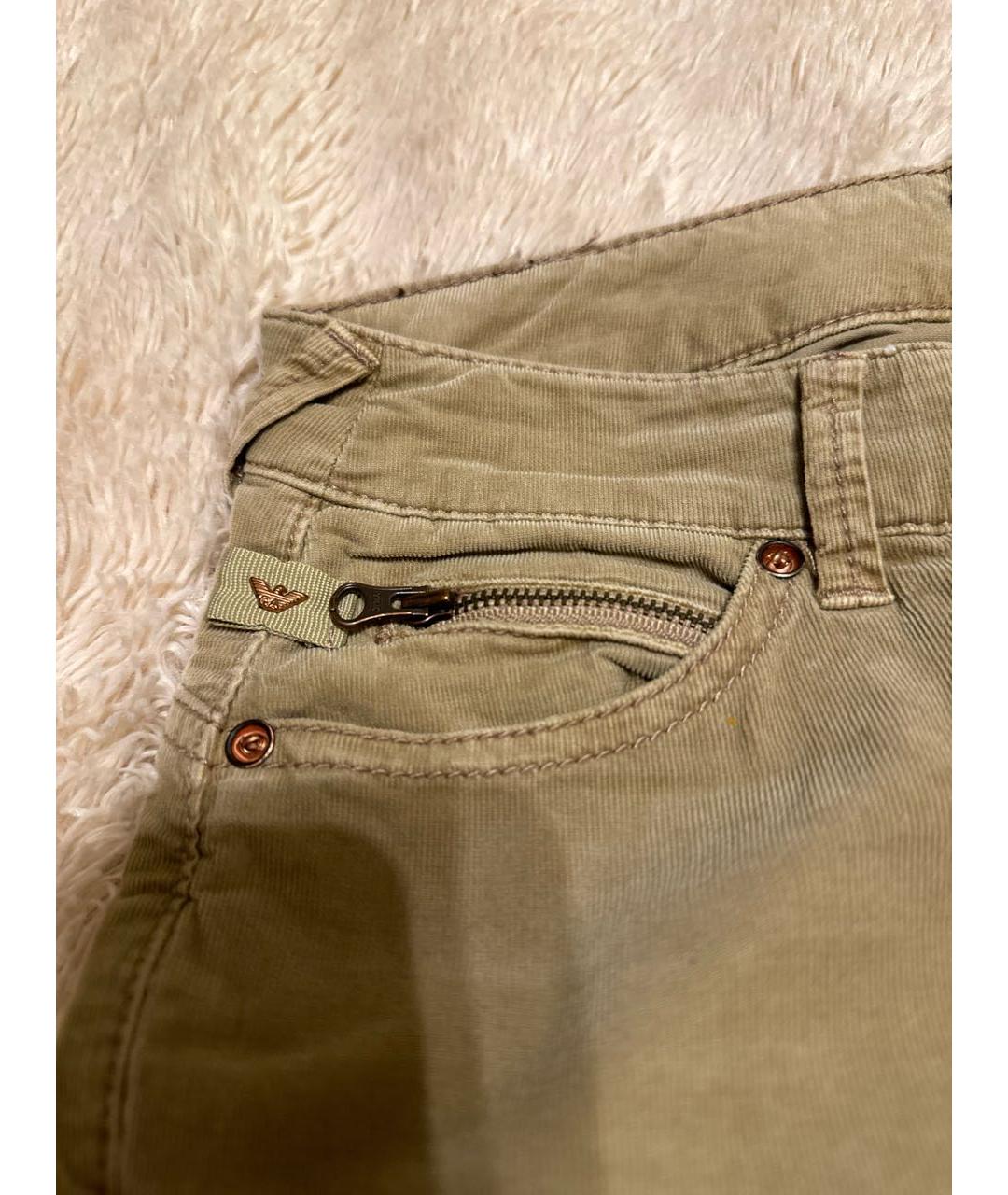 ARMANI JEANS Бежевые хлопко-эластановые джинсы слим, фото 6