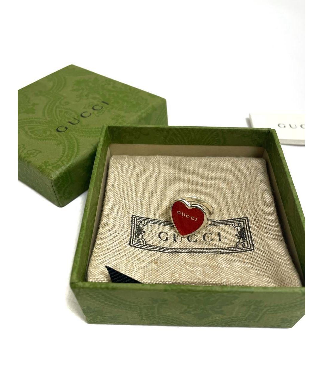 GUCCI Красное серебряное кольцо, фото 4