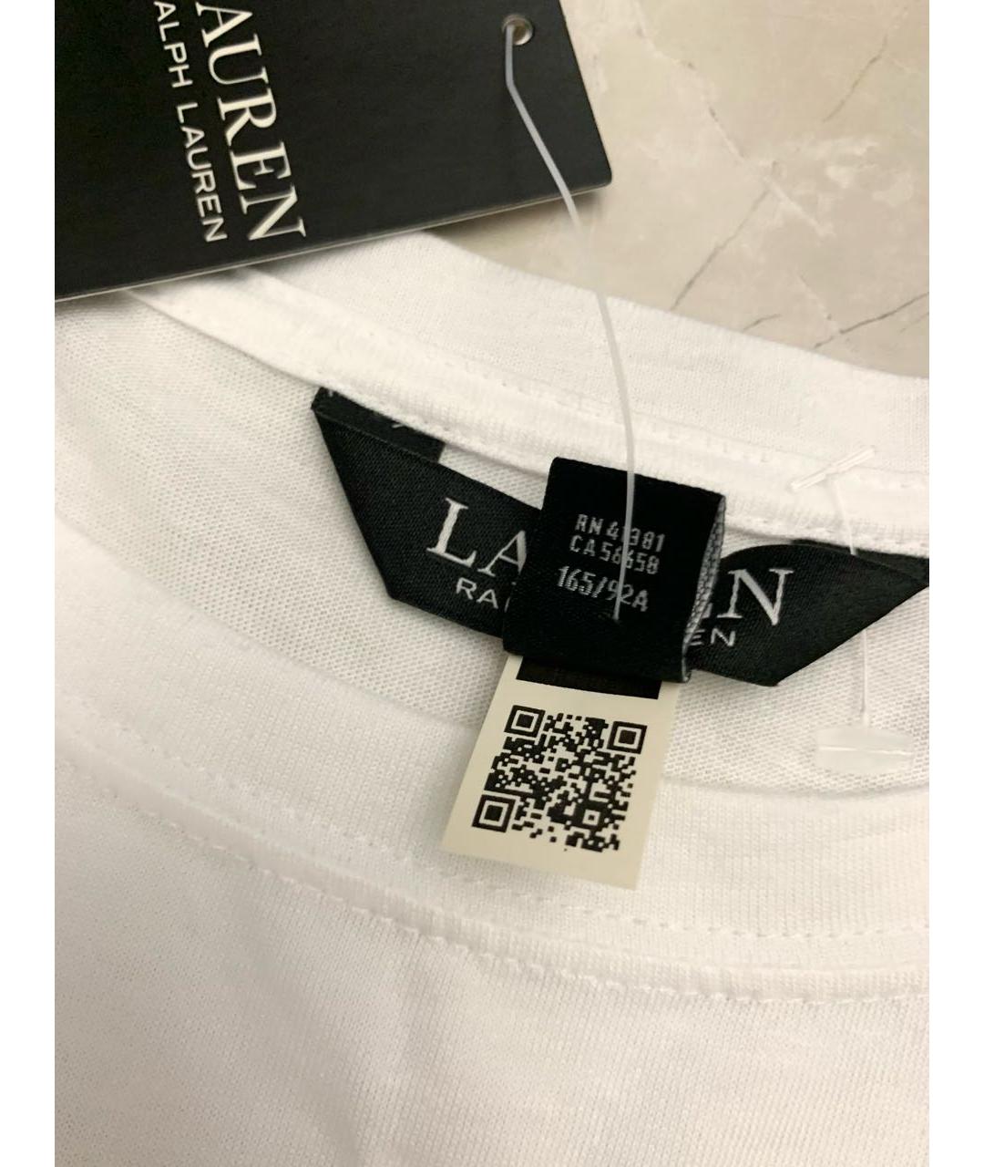 RALPH LAUREN Белая хлопковая футболка, фото 8