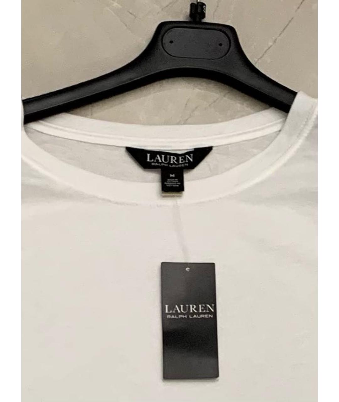 RALPH LAUREN Белая хлопковая футболка, фото 3