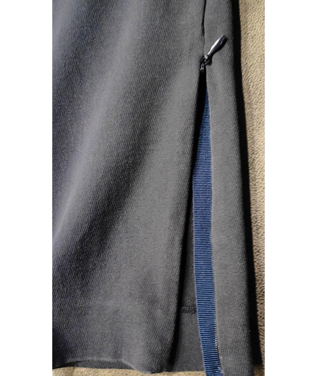 LORO PIANA Темно-синие хлопко-эластановые брюки узкие, фото 6