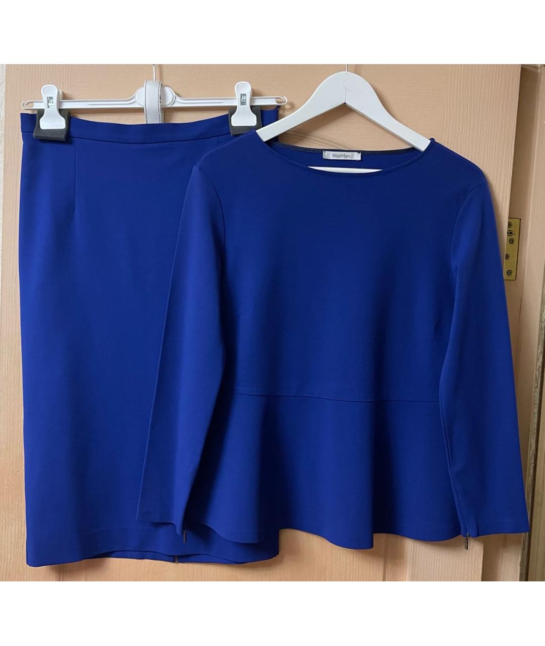 'S MAX MARA Синий вискозный костюм с юбками, фото 8