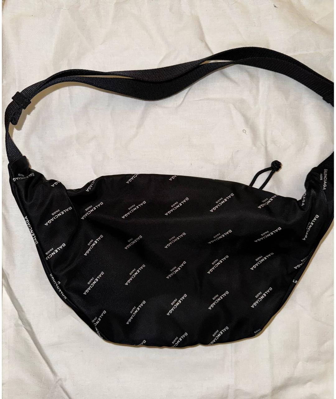 BALENCIAGA Черная тканевая поясная сумка, фото 4