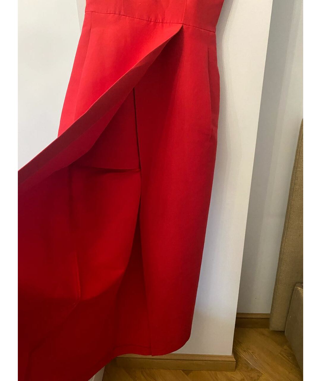 HALSTON HERITAGE Красное хлопковое повседневное платье, фото 2