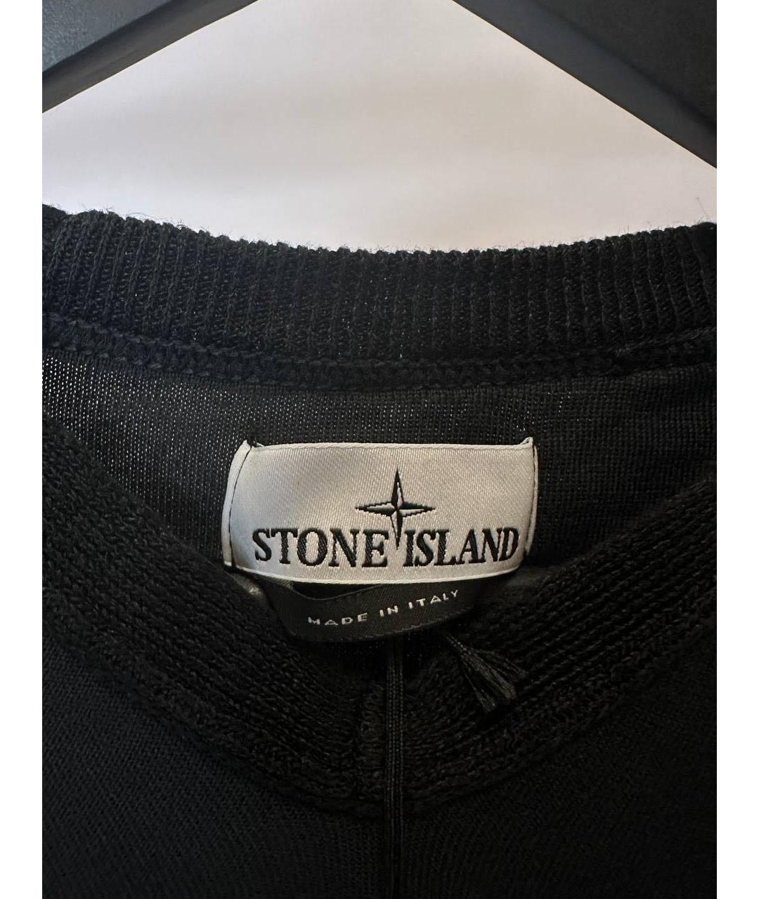 STONE ISLAND Черный хлопковый джемпер / свитер, фото 6
