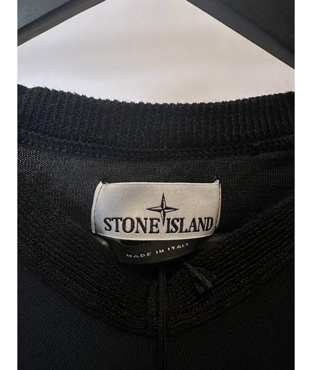 STONE ISLAND Черный хлопковый джемпер / свитер, фото 3