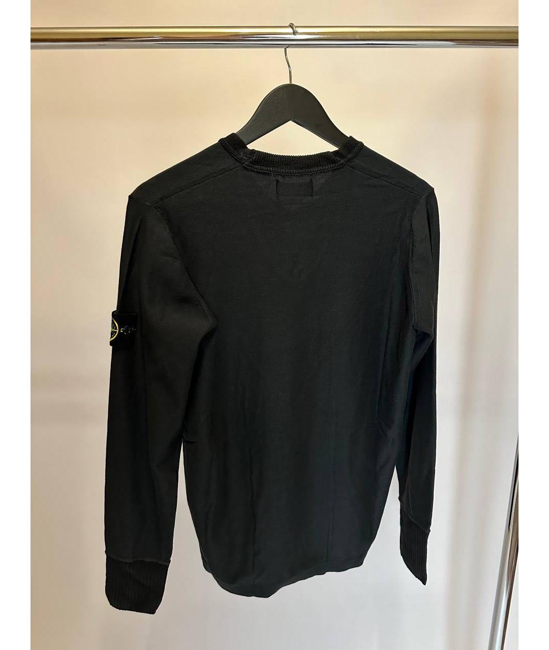 STONE ISLAND Черный хлопковый джемпер / свитер, фото 7